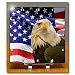 Bald Eagle and American Flag - 6x6 Desk Clock