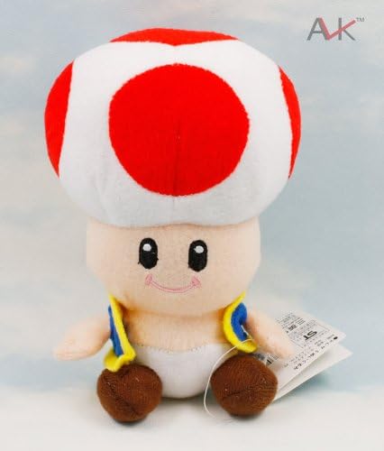 Be World Super Mario Bros Red Mushroom Toad Plush Doll Toy 7"