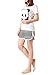 VENTELAN Women's Cute Panda Striped Short Sleeve Sleepwear Pjs Pajama Set Nighty