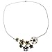 JA150 7 Bronze Mixed Flower Bouquet Necklace, Lots of Fragrant Flowers Necklace