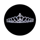 Bling Jewelry Silver Plated Echoing Heart Rhinestone Crystal Bridal Crown Tiara