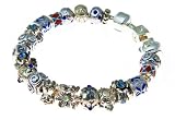beads Armband in Silber 22 TAUSCHBARE Metall  Beads mit Strassbesatz ca.21 cm
