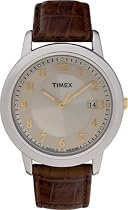 Timex Men's Classic Indiglo Brown Leather Strap Watch #T2M121