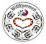 Hex Sign: Willkommen 8 Hex: Happy Home and Many Friends.