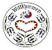 Outdoor Living : Hex Sign: Willkommen 8" Hex: Happy Home and Many Friends.