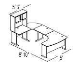 Bush Advantage Light Oak Configuration 32 - Layout for 9' by 6' Workspace