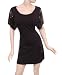 Juniors / Missy Black Nylon Sequined Short Sleeve Dress