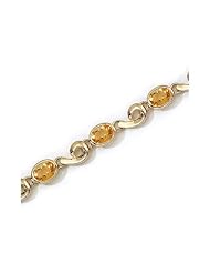 14K Yellow Gold Oval Citrine Bracelet by Jewelry Mountain
