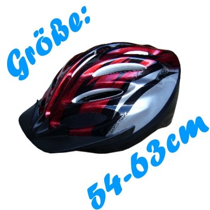 Fahrradhelm rot-silber (Größe 54-63cm)