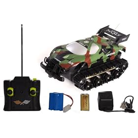 Amphibious Stunt Machine Rc Vehicle Water land Tank (Army Color) from Boat Parts