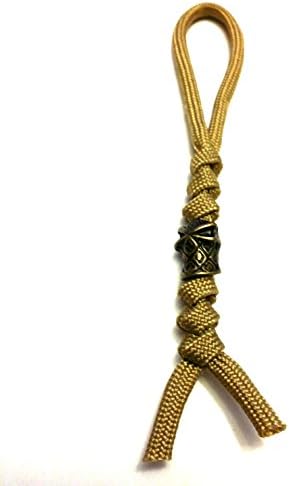 1 Ninja Bead (Sebenza, Spyderco Dragonfly) Inspired Paracord Knife Lanyards / Zipper Pulls w/ Bronze Bead