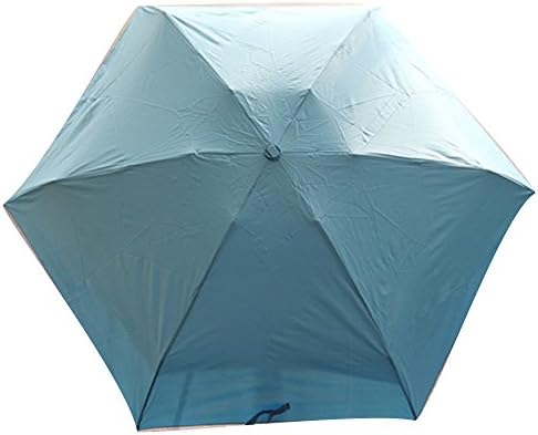 Full Tat Cute Ultra Light Weight Mini Compact Pocket Size Umbrella Portable 5 Fold (Light Blue)