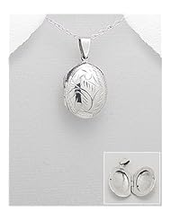 Locket Pendant Necklace In 92.5 Sterling Silver