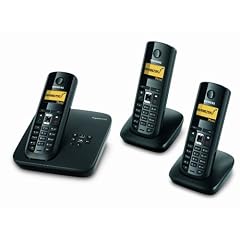 Siemens Gigaset A585 Trio, DECT Schnurlostelefon (mit 3 Mobilteilen inkl. Ladeschale) pianoschwarz