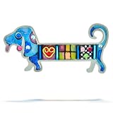 Blue Dachshund Dog Pin from the Artazia Collection #320 NP