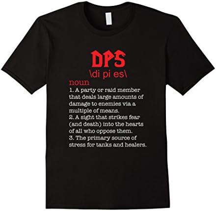 Men's DPS Shirt Funny WoW T-shirt DPS Tee Medium Black