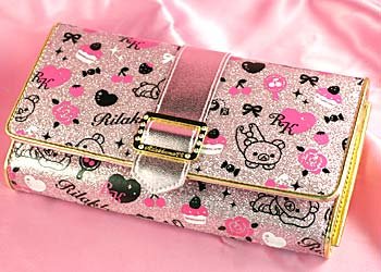 リラックマ ラメ＆プリント 長財布
