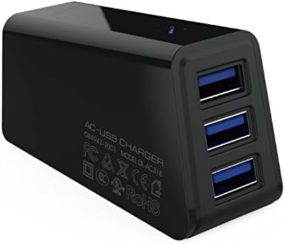 LDNIO 3-Port 10W/2.1A High Speed Wall USB Charger Travel Power Adapter for iPhone, iPad Air 2, Samsung Galaxy, Nexus, HTC, Nokia and More