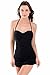 La Isla Women's One Piece Bandeau Halter Slim Swimwear Swimsuit with Skirt