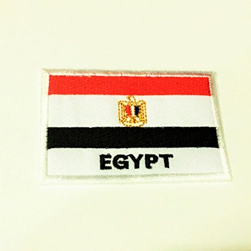 Flag of Egypt Patch Emblem Logo Country Flags Patches Badge 2" x 2.8" Sew On Embroidered National Decorative Applique Embroidery Designs For t shirt Jersey Hoodie Bag Hat Travel Backpacks