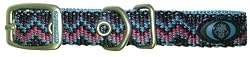 Hamilton NEW LUXURIOUS COLOR WEAVE 5/8" S/T Nylon Dog Collar, Ocean Blue Weave, 16"