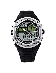 OHSEN YI-AD1210-2 LCD Dual Core Date Alarm Stopwatch Rubber Men Lady Sport Watch White