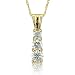Certified 14k Yellow Gold 3-Stone Journey Diamond Pendant Necklace (GH, SI-I, 0.50 carat)