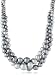 Light and Dark Grey Simulated Pearl Twist Necklace, 18+3