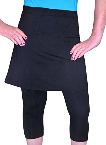 Kosher Casual Women's Modest Mid Thigh Length Exercise & Swim Skirt With Leggings