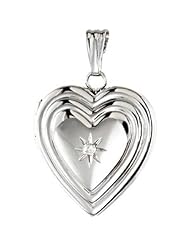 Heart Locket with Diamond Accent in Sterling Silver