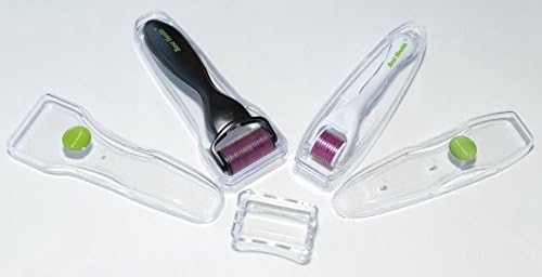 2 Piece Kit (White 1.0mm+black 1.5mm + 2 Travel Case + 1 Cleaning Box)usa Send - Facial Skin Care Needle Micro Acne Scars Derma Skin Roller Stretch (White 0.5mm+black 1.0mm)