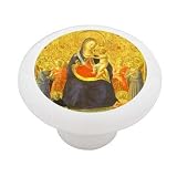 Madonna with Angels by Fra Angelico Decorative High Gloss Ceramic Drawer Knob