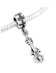 Sterling Silver Strings Instrument Violin Dangle Bead Charm