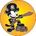 Search : Felix the Cat Pirate Button B-FTC-0023