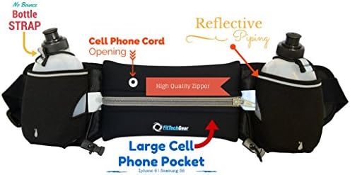 Hydration Belts for Runners | Limited Time Special Low Price | 2 BPA Free 10oz Water Bottles | Great for Women | No Bounce When You Run | 100% Satisfaction Guarantee! Tested By Runners!