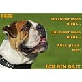 Metall - Warnschild Englische Bulldogge, English, British Bulldog