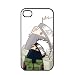 Popular Cute Cartoon Hatake Kakashi Apple iPhone 4 / 4s TPU Soft Black or White case (Black)