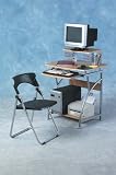 Kitchen & Housewares : Chico Computer Desk Workstation in Natural Silver Finish