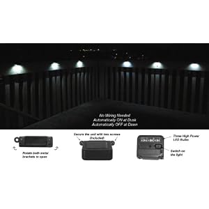 Homebrite Plastic Garden Landscape Solar Deck Lights with 3 LED, Wunderlight,...