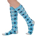 Xhilaration® Socks 3Pk Knee Highs - Navy Solid/Turquoise With Navy & Gray Dots/Turquoise With White Stripe - One Size