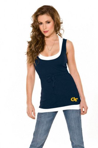 Georgia Tech Yellow Jackets Women's 2-Layered Racer Back Tank Top - By Alyssa Milano at Amazon.com