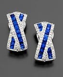 14k White Gold Sapphire (1-3/4 ct. t.w.) & Diamond (1/2 ct. t.w.) Earrings