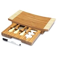 Picnic Time Concavo Bamboo Board and Cheese Tool Set