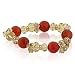 Murano Glass Beads Brown Goldtone Accents CZ title=