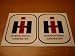Set of 2 International Harvester IH block vinyl lettering decal sticker BLACK/RED