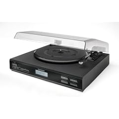 Telefunken T6M Plattenspieler (USB 2.0, SD-Kartenslot, Phono-Vorverst�rker, LED-Display) schwarz