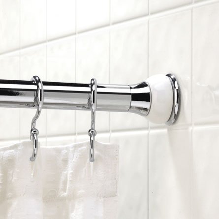 Bianca Shower Rod (Chrome/White) (44 - 72L x 2Diameter)