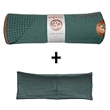 Sage yogitoes mat size SKIDLESS yoga towel forest green hBand stretchy headband combo by Absolute Yogi