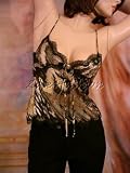 Roberto Cavalli - $765 New ROBERTO CAVALLI Black Gold Silk Lace Top 4 38