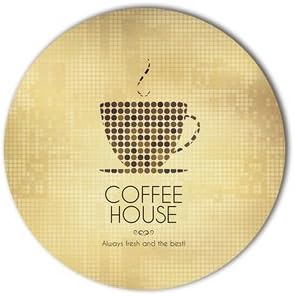 ToppVip - Set Of 4 - A Cup Full Of Coffee - " COFFEE HOUSE " - Personlized Rubber Coaster
